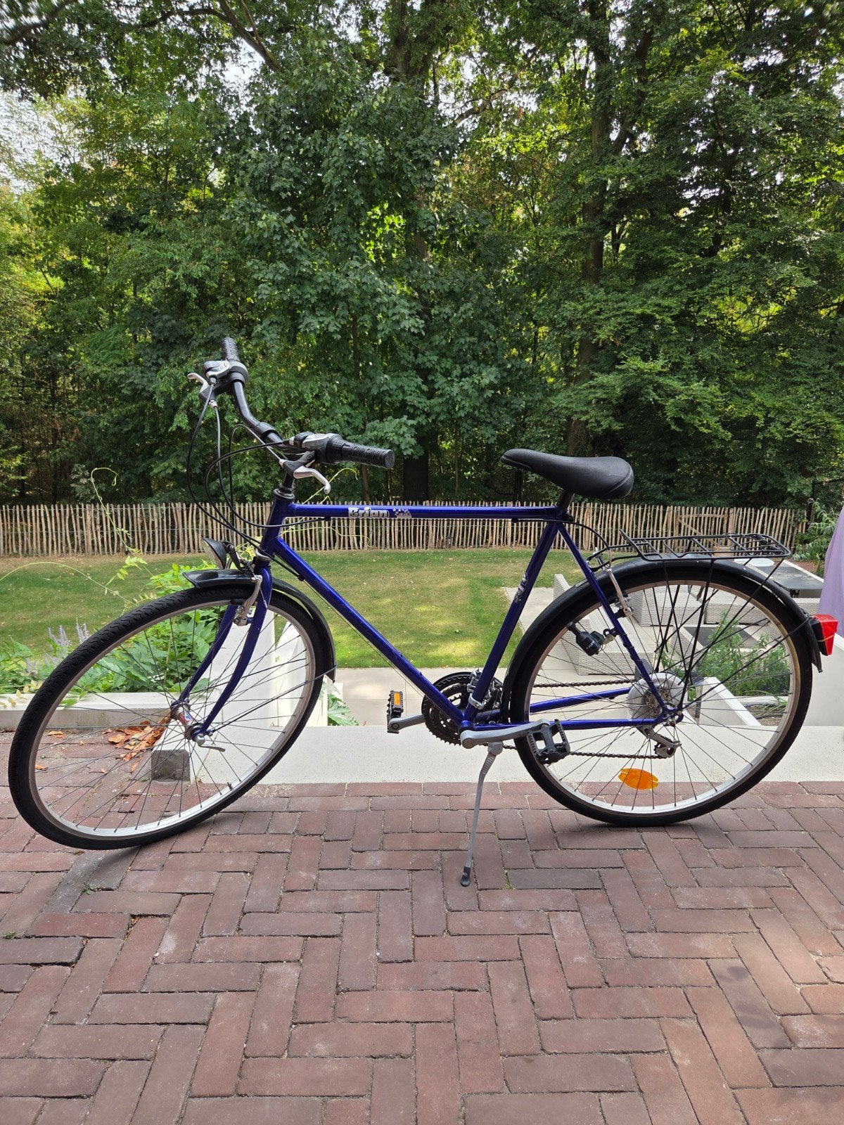 Herenfiets - Blauw - Shimano 7 versnellingen, Fietsen en Brommers, Fietsen | Dames | Damesfietsen, Gebruikt, Velgrem, Versnellingen