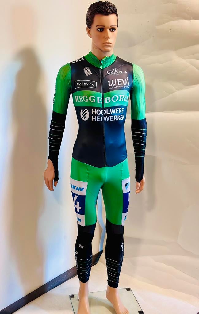 Schaatskleding schaatspak snelpak speedsuit maat M lycra, Ophalen of Verzenden, Gebruikt