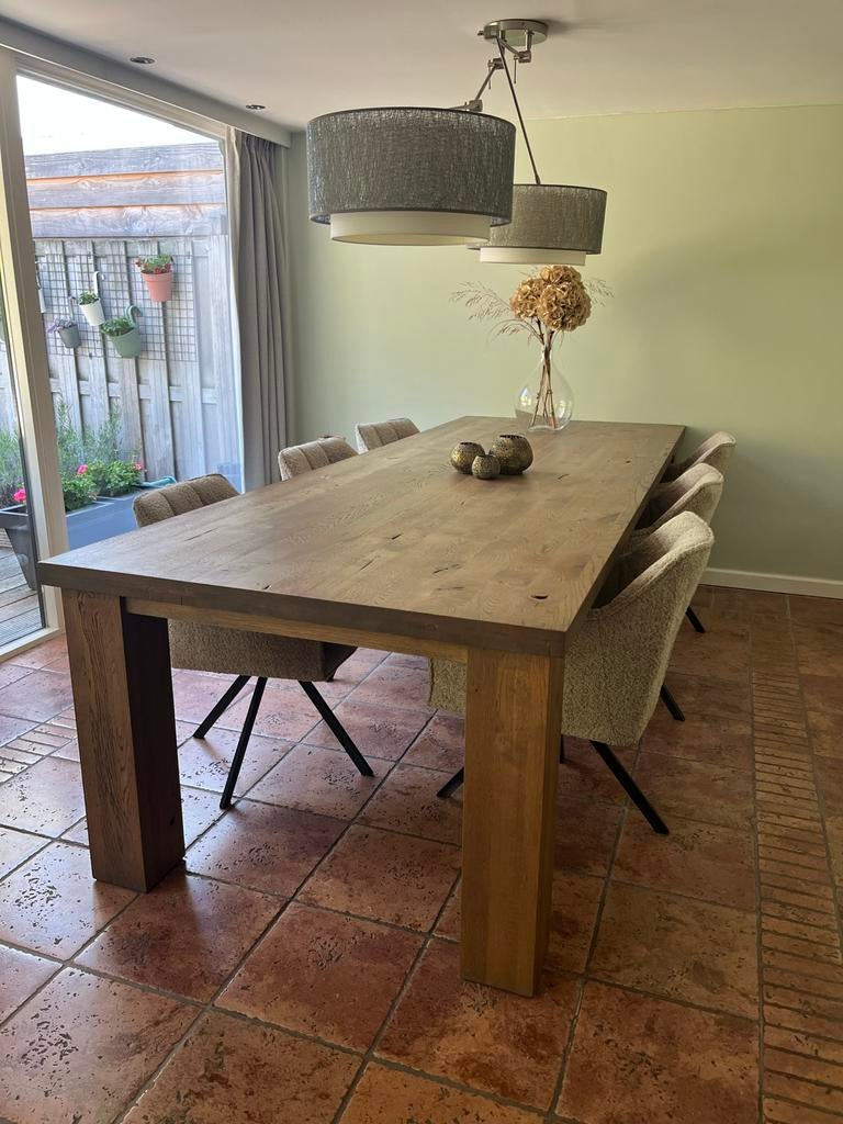 Massieve Eiken Eettafel 300x110x78cm, Huis en Inrichting, Tafels | Eettafels, Ophalen, 100 tot 150 cm, Eikenhout, 200 cm of meer