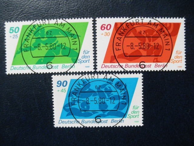 Postzegels Berlijn 1980 speerwerpen sport - cw. 3,50., Ophalen of Verzenden, BRD, Gestempeld