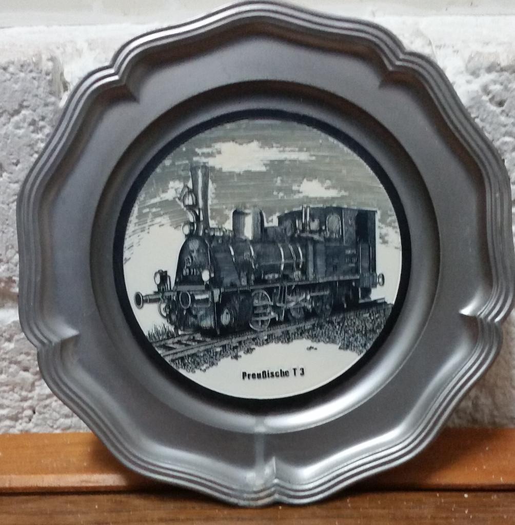 Tinnen wandbord stoomlokomotief Preussische T3, Verzamelen, Spoorwegen en Tramwegen, Ophalen of Verzenden, Nieuw, Trein, Overige typen
