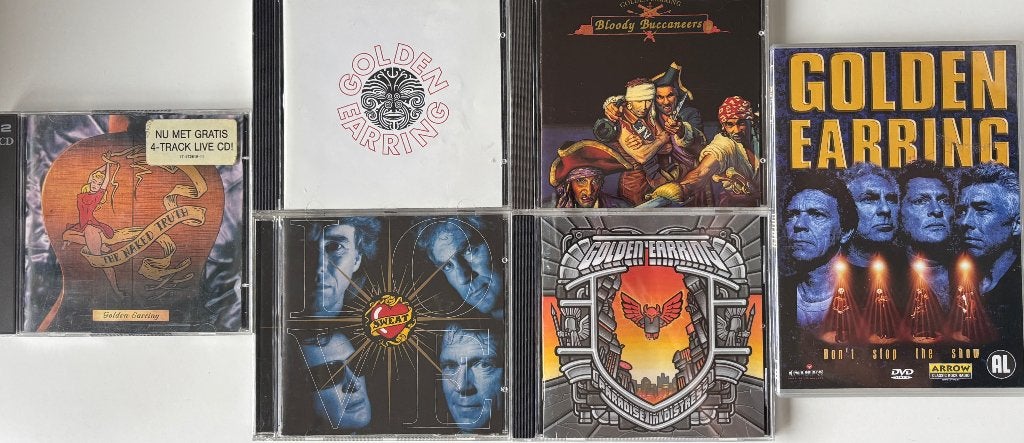 GOLDEN EARRING - 6x CD/DVD incl. Canvas Tas Verzameling ‘90, Cd's en Dvd's, Ophalen of Verzenden, Zo goed als nieuw, Poprock
