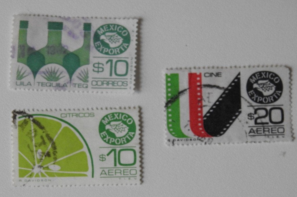 3 postzegels Mexico Export, Verzenden, Gestempeld, Noord-Amerika