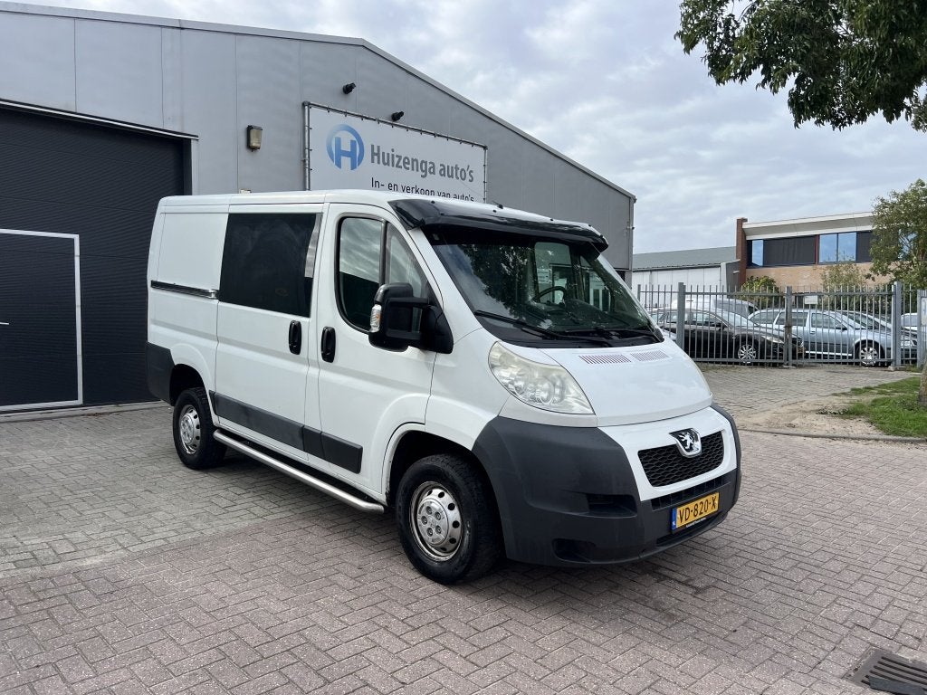 Peugeot Boxer 2.2HDI L1H1 |AIRCO |DUBBEL CAB |7pers, Euro 5, Gebruikt, 7 stoelen, Wit