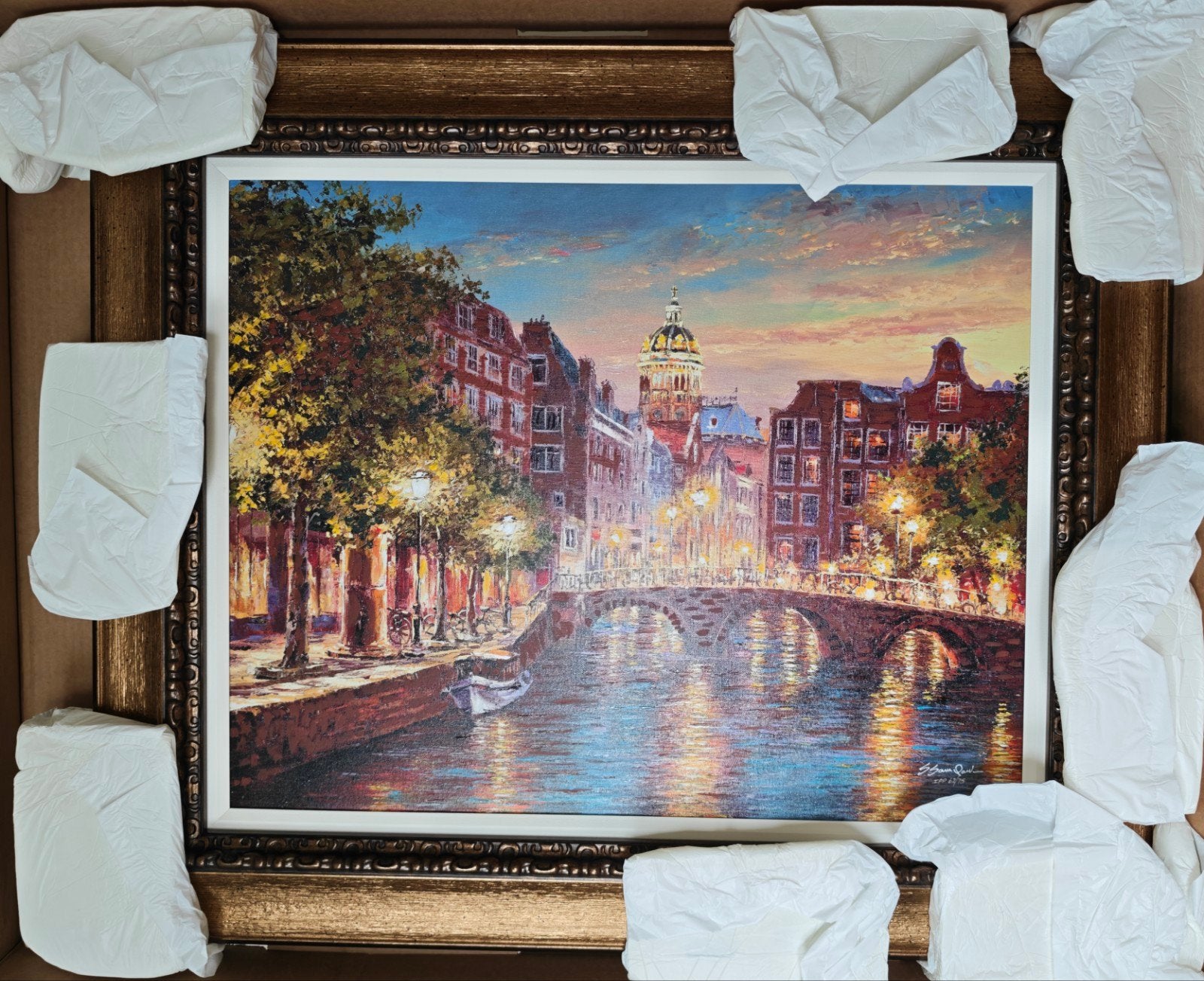 Sunset of Amsterdam, Antiek en Kunst, Kunst | Schilderijen | Klassiek, Ophalen