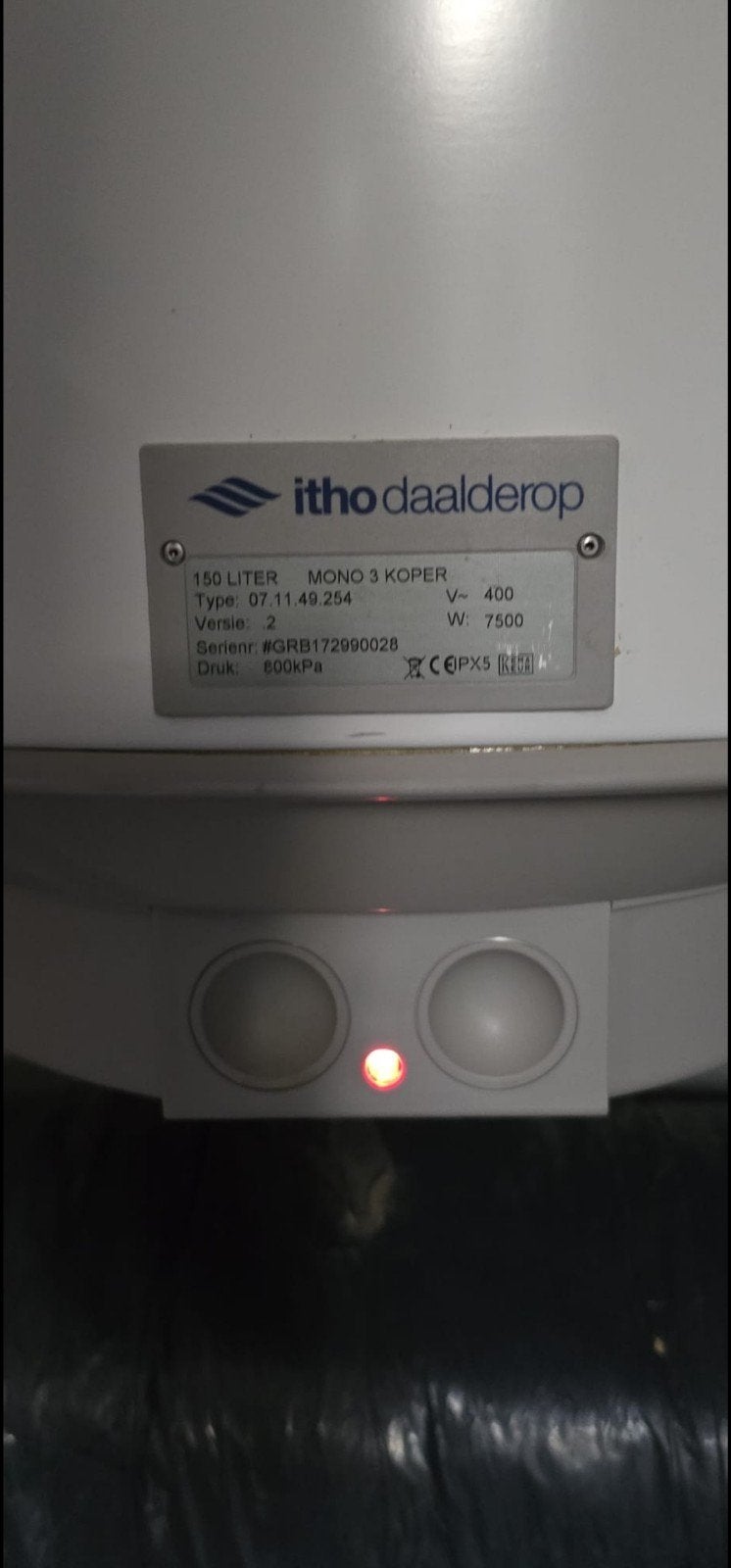 Itho Daalderop MONO 3 KOPER 150L Boiler 7.5 kW of 400V, Ophalen, 100 liter of meer, Boiler, Minder dan 3 jaar oud
