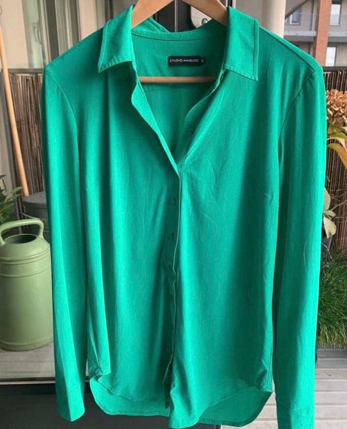 Groene travelstof blouse, Studio Anneloes, mt M, Ophalen, Zo goed als nieuw, Maat 38/40 (M), Groen