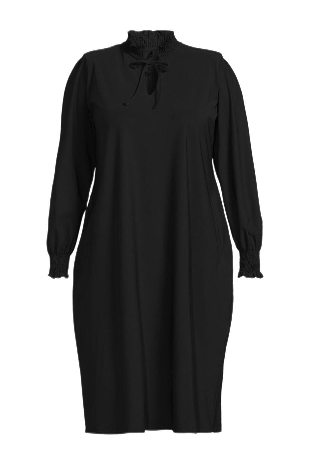 Zwarte Plus Basics jurk mt 46, Verzenden, Zo goed als nieuw