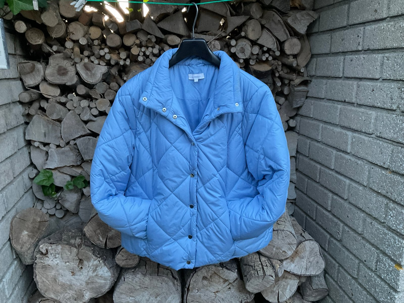 Lichtblauwe gewatteerde jas van BEL&BO, maat 42, Kleding | Dames, Ophalen of Verzenden, Zo goed als nieuw, Maat 42/44 (L), Blauw