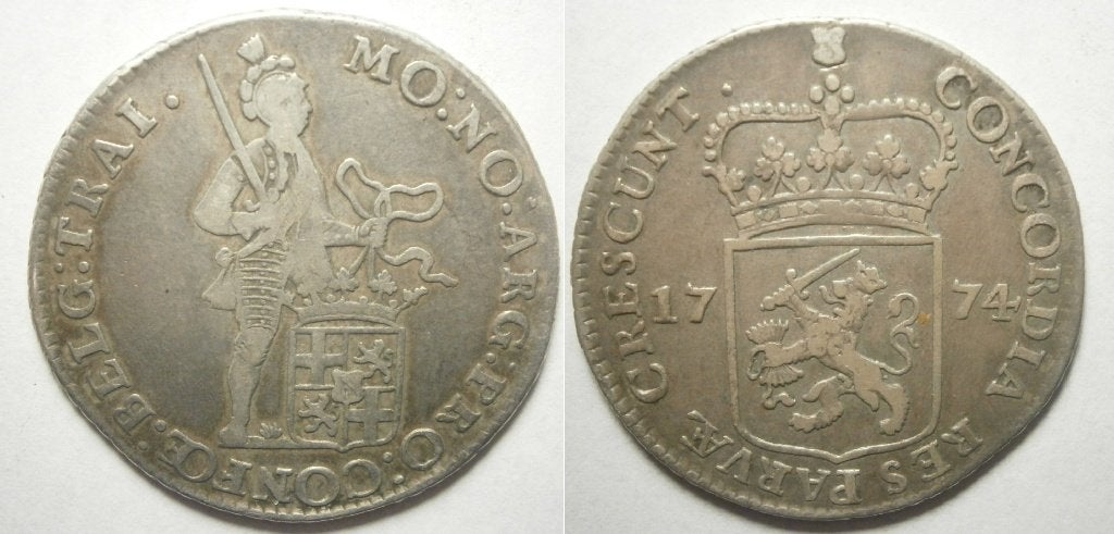 Utrecht ½ Dukaat zilver 1774, Vóór koninkrijk, Zilver, Ophalen of Verzenden, Losse munt