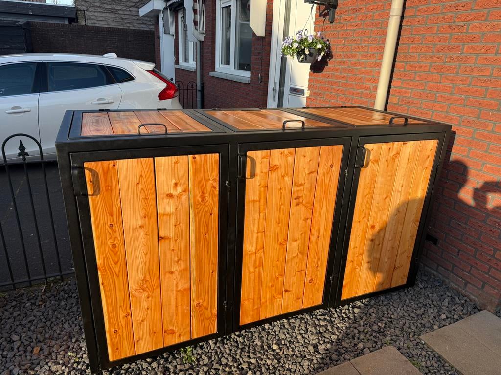 kliko ombouw voor 3 containers – strak design | €995,-, Ophalen, Zo goed als nieuw, Hout, Containerberging