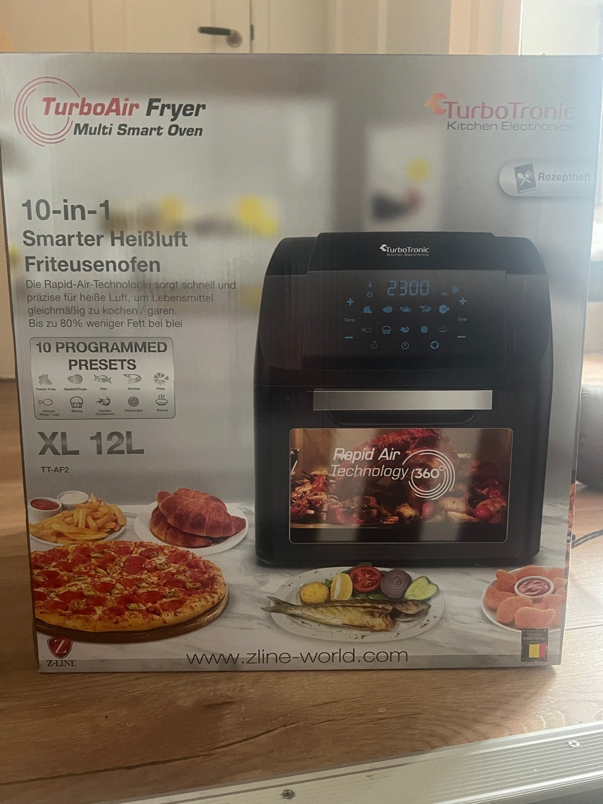 TurboTronic TurboAir Fryer XL 12L - 10-in-1 Heteluchtfriteus, Ophalen of Verzenden, Zo goed als nieuw, Airfryer XL, 1500 gram of meer