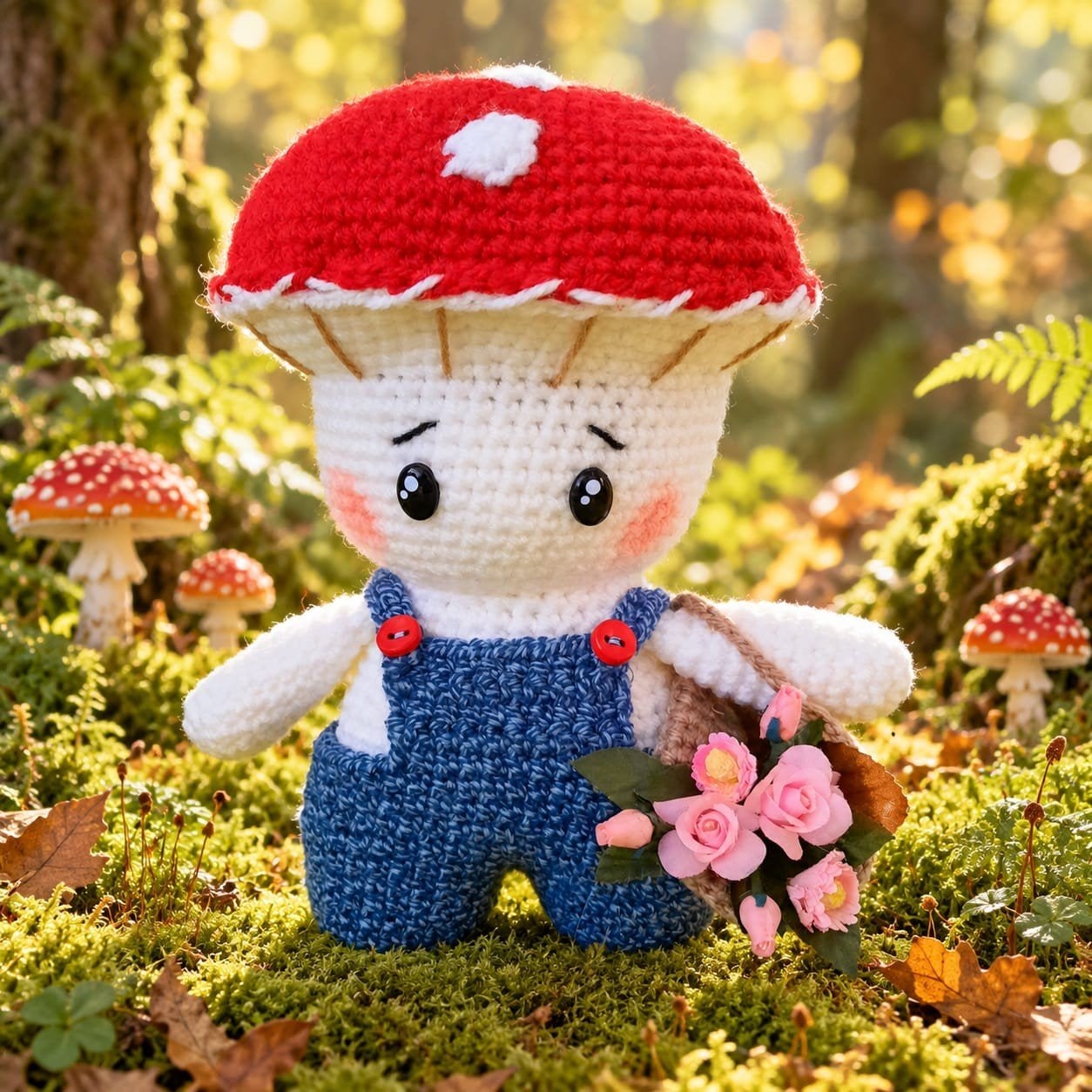 Nieuwe zelfgehaakte knuffels. Gnoom, kabouter paddestoel., Kinderen en Baby's, Ophalen of Verzenden, Nieuw, Overige typen