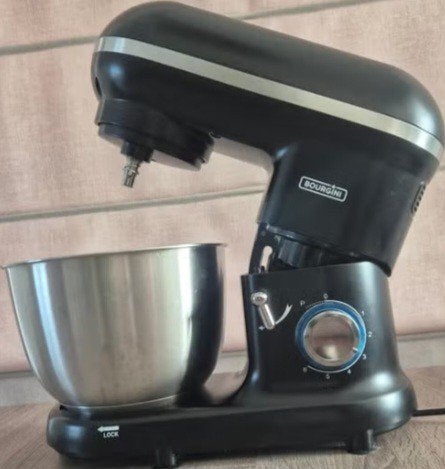 BOURGINI Keukenmachine - Zwart met RVS kom, 4 liter of meer, Ophalen of Verzenden, Zo goed als nieuw, 3 snelheden of meer