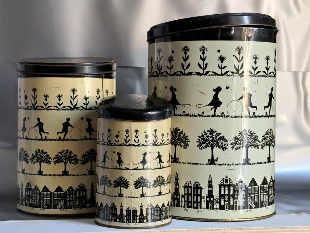 3 Vintage Tomado Opbergblikken - Diverse Maten, Ophalen of Verzenden, Gebruikt