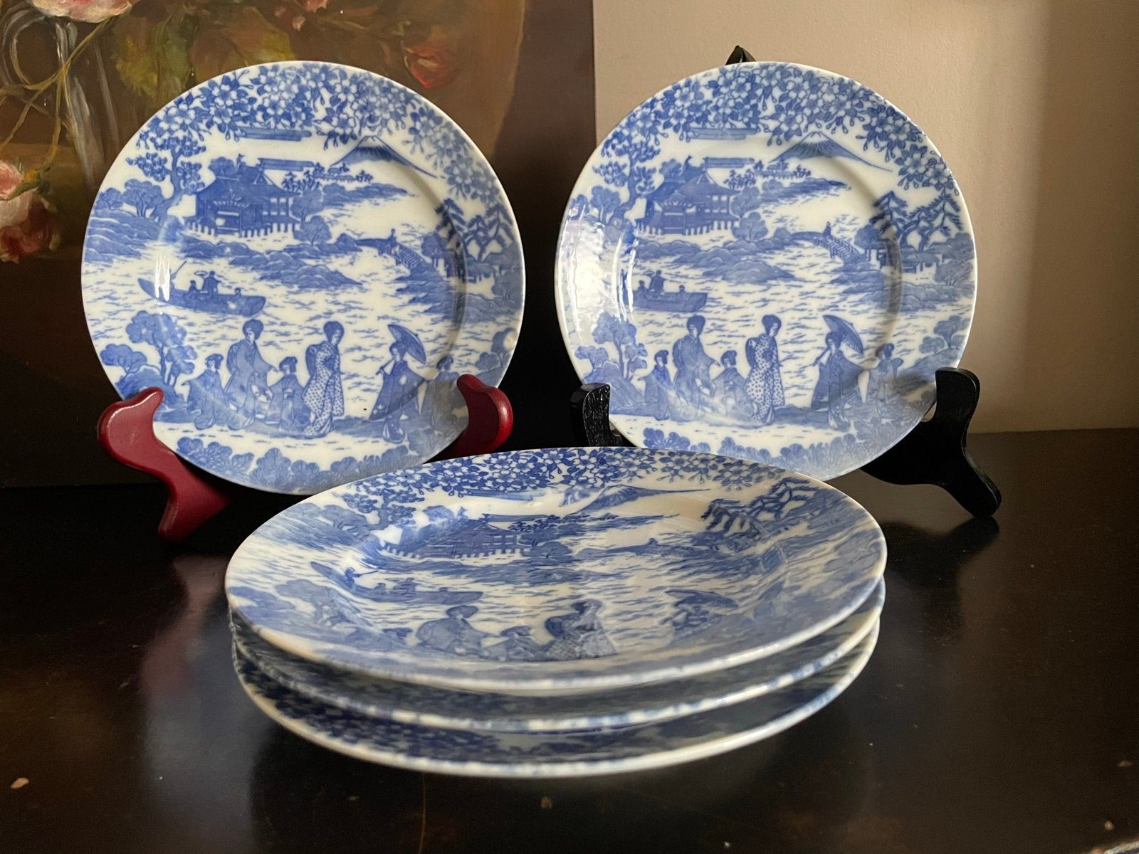Set van 5 antieke Japanse porseleinen borden, Ophalen of Verzenden