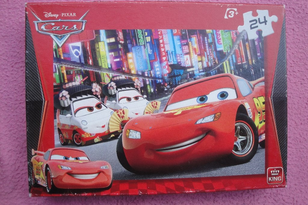 KING DISNEY CARS KINDERPUZZLE  24 grote st. voor 1,50euro, Ophalen of Verzenden, Minder dan 500 stukjes, Zo goed als nieuw