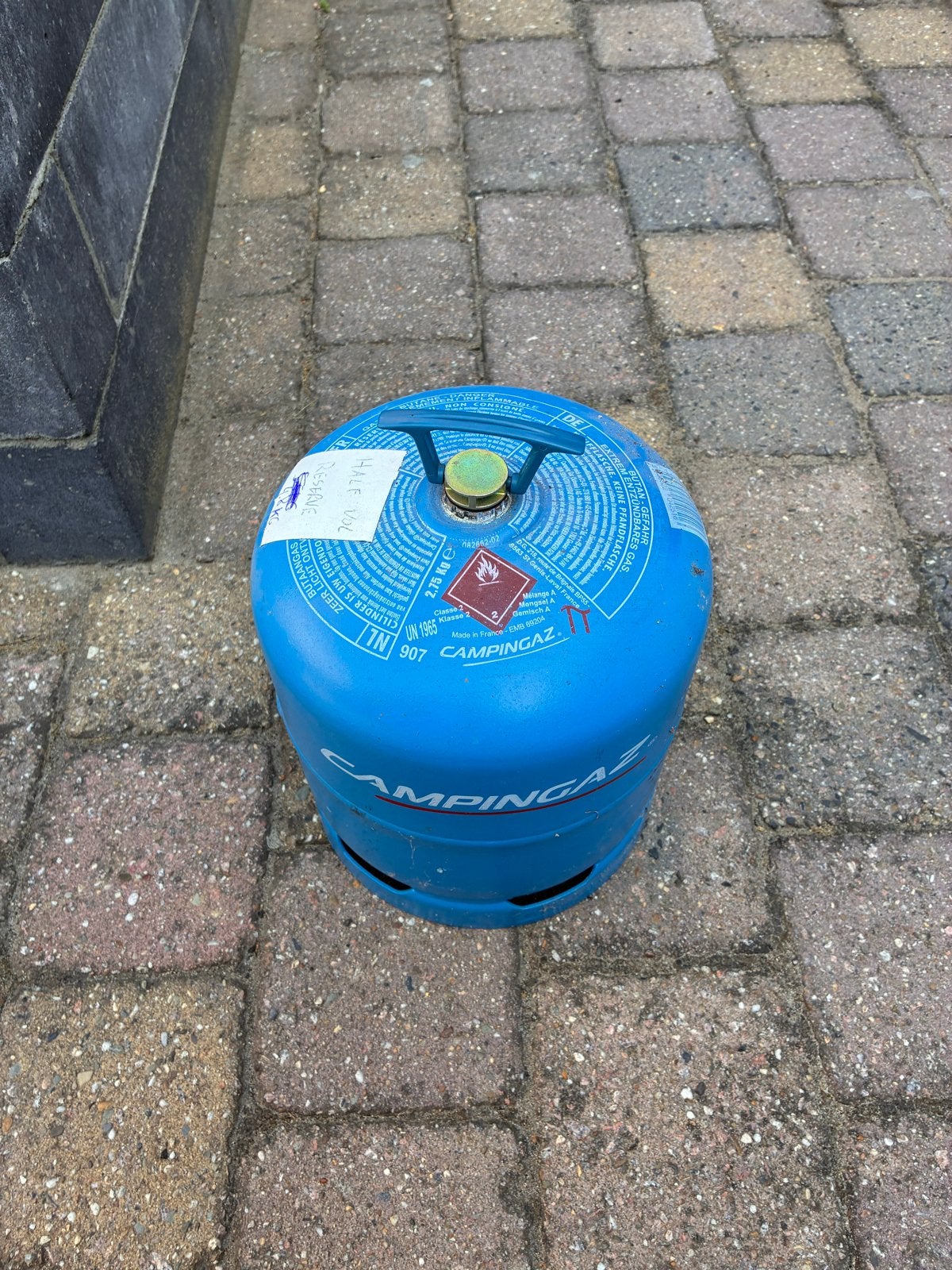 Campingaz gasfles 907 - half vol, Ophalen, Zo goed als nieuw