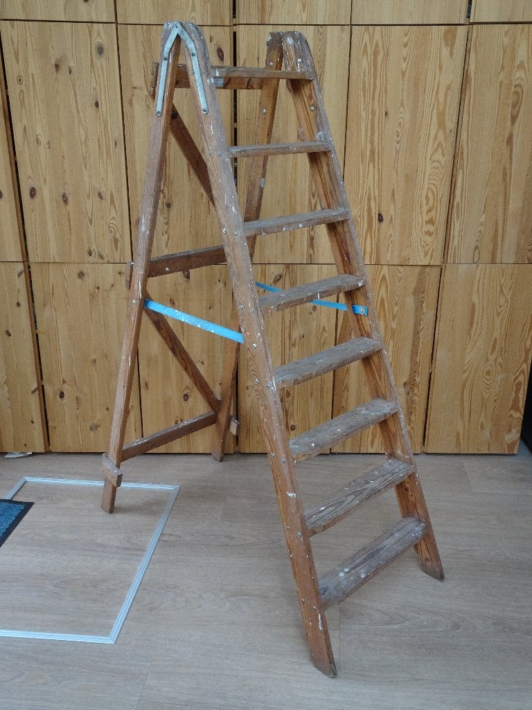 Houten schilders trap functioneel of decoratief, Ophalen, Gebruikt, Trap, Opvouwbaar of Inschuifbaar