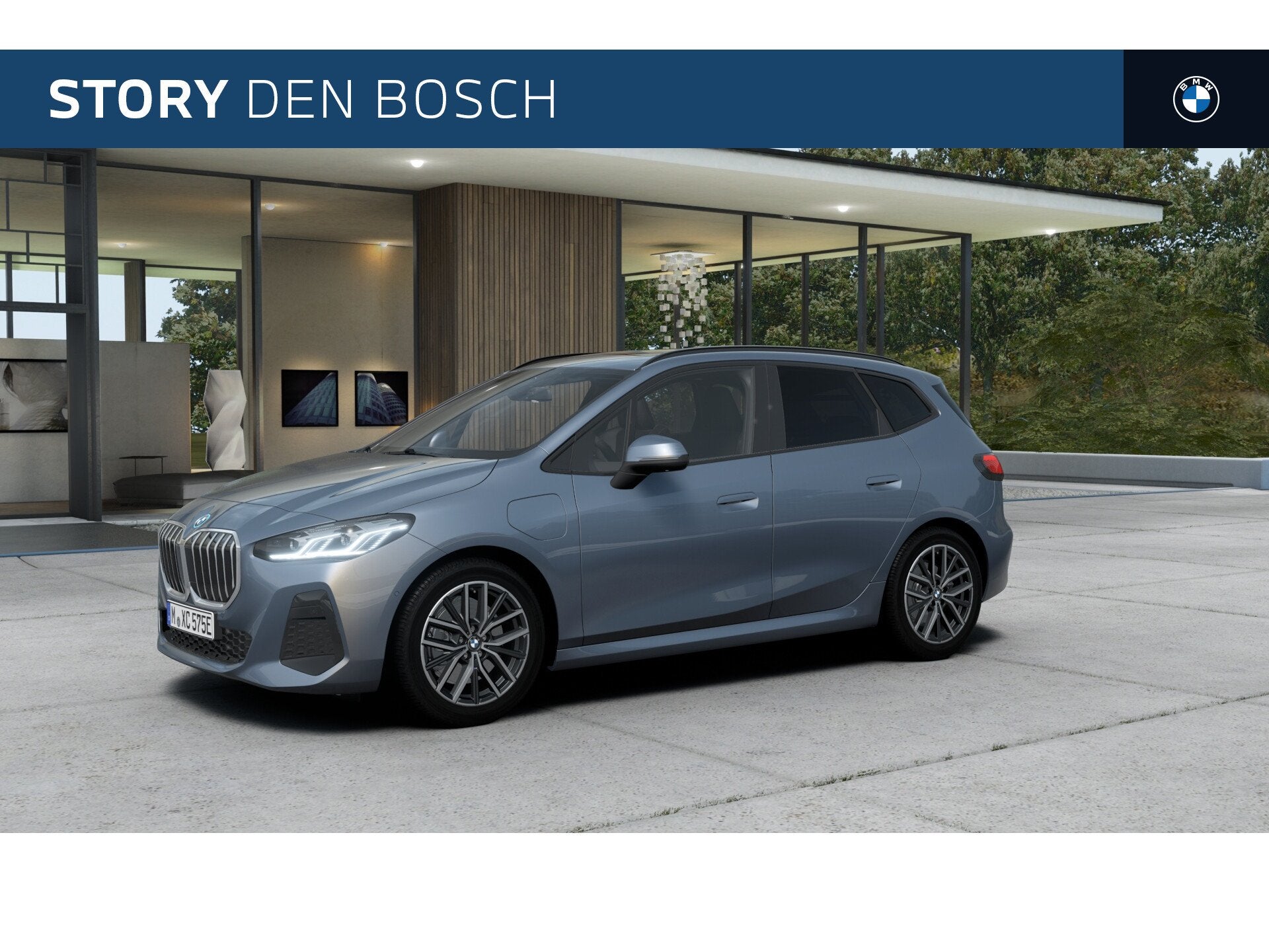 BMW 2 Serie Active Tourer 225e M Sport Automaat / Panoramada, Auto's, Dealer onderhouden, Zwart, Leder, Bedrijf