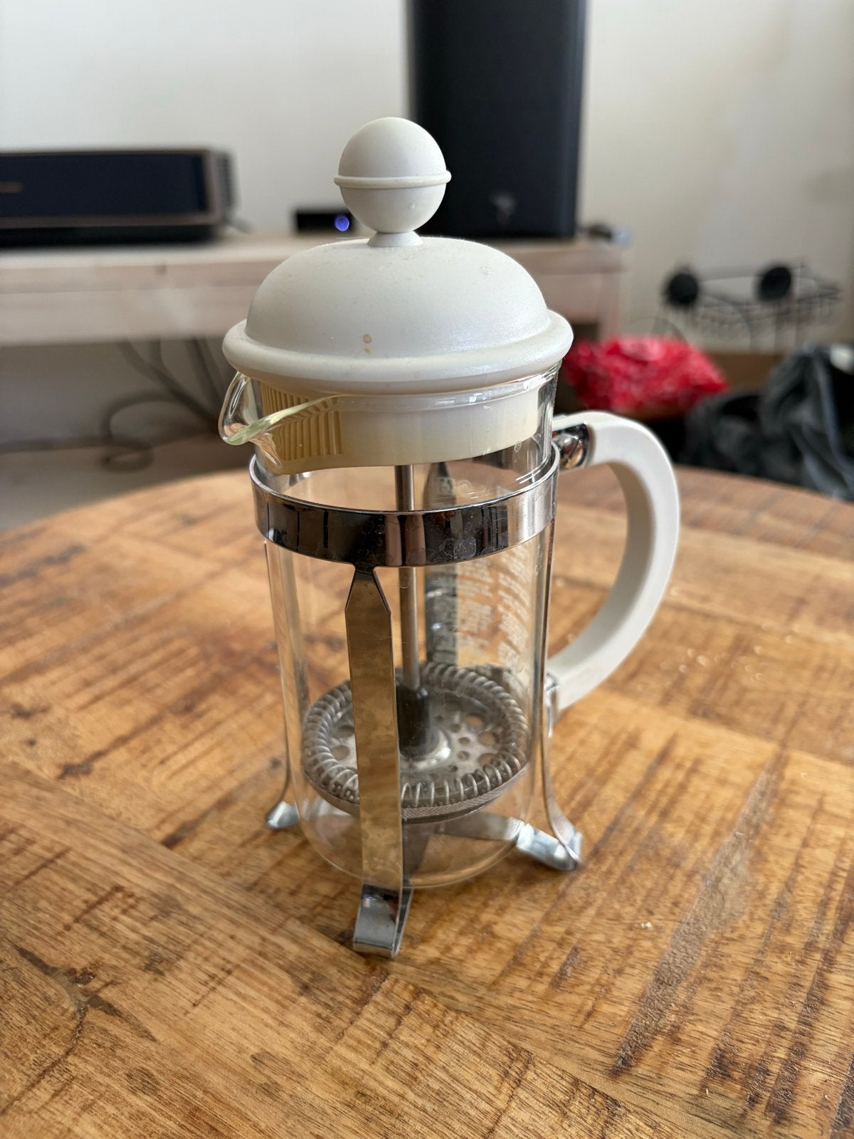 Kleine French Press voor een kopje koffie, Bodum, Ophalen of Verzenden, Wit, Glas