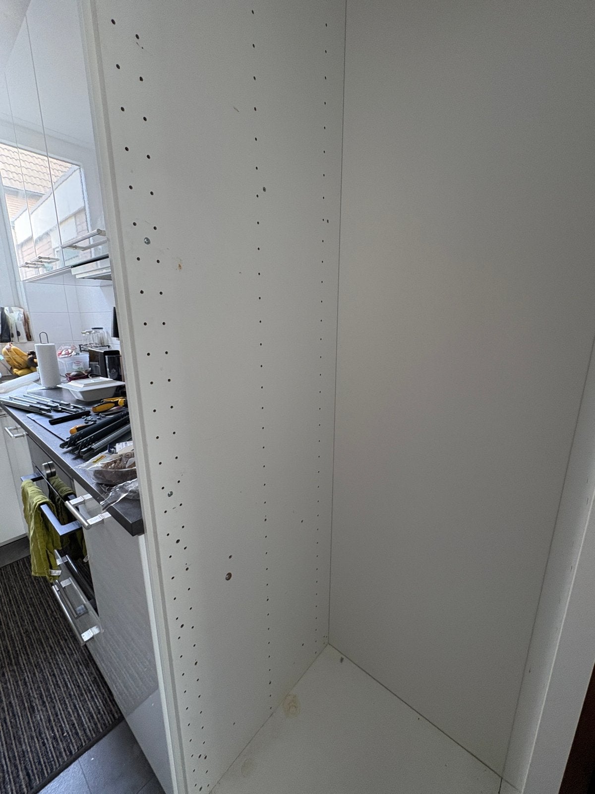 Metod hoge kast 60x220 met hoogglans deuren, Huis en Inrichting, Kasten | Kledingkasten, Ophalen, Gebruikt, 200 cm of meer, 50 tot 100 cm