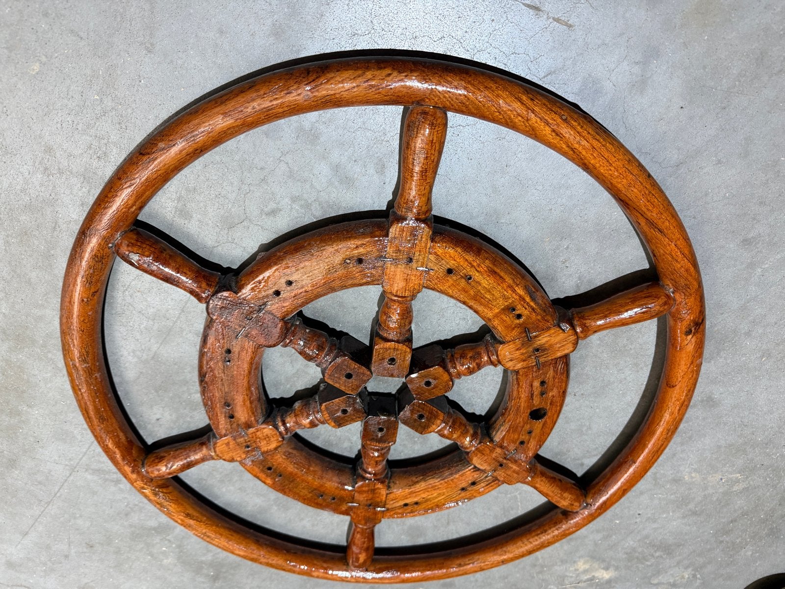 Antiek Houten Scheepsroer - Decoratief Stuurwiel, Ophalen of Verzenden, Gebruikt