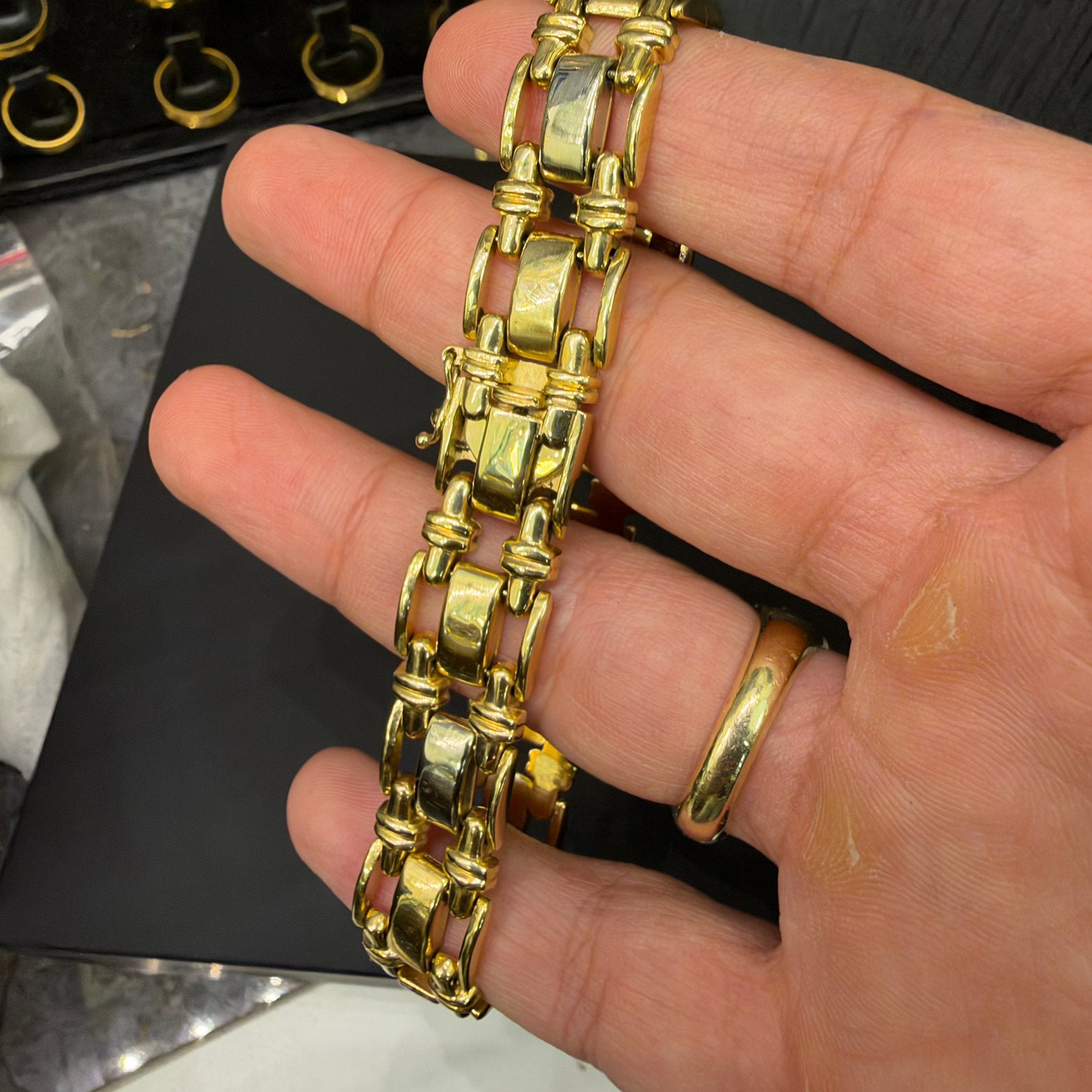 14k gouden armband prachtig schakel, Ophalen of Verzenden, Zo goed als nieuw, Goud