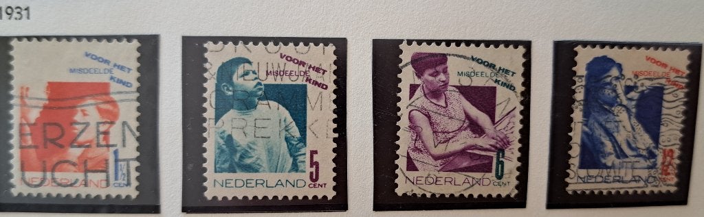 Nederland 1931 nvph 240/243 gest. (Davo), Ophalen of Verzenden, T/m 1940, Gestempeld