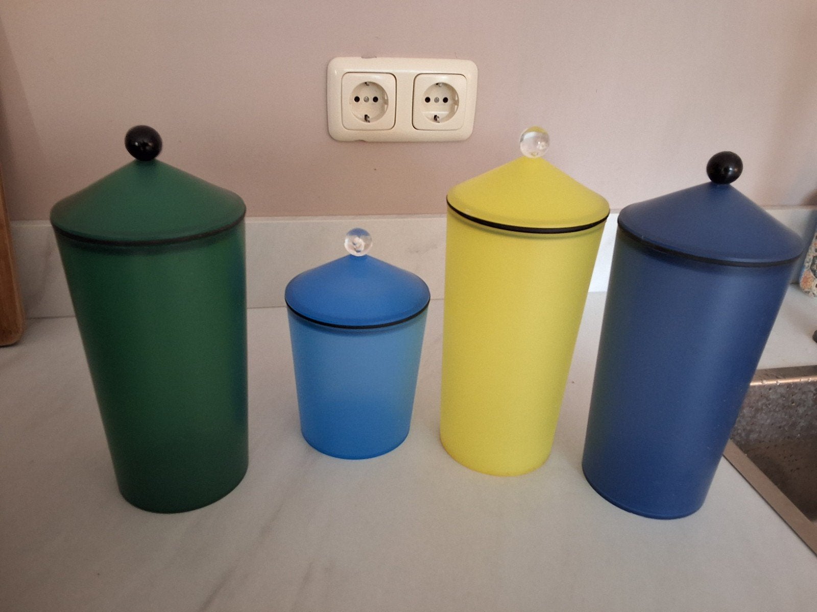 4 Kunststof retro voorraadbussen MEPAL ROSTI, Verzamelen, Retro, Ophalen of Verzenden, Huis en Inrichting