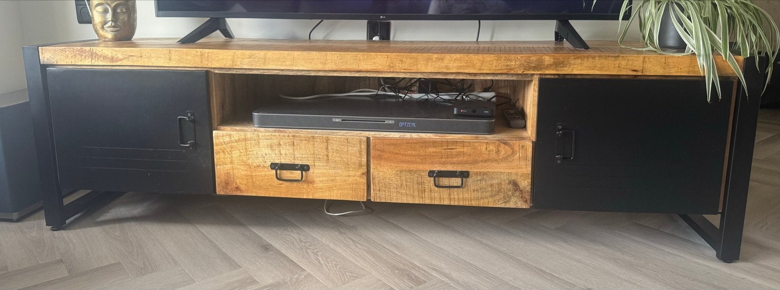 Robuust Huus TV-meubel - 200x45cm - Wegens verhuizing, Huis en Inrichting, Ophalen, Gebruikt, 200 cm of meer, Minder dan 100 cm