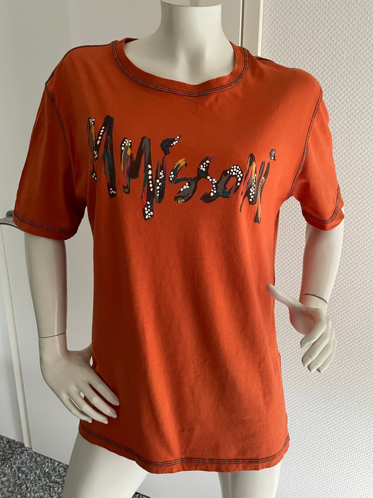 Missoni shirt met leuke opdruk maat s, ., Oranje, Ophalen of Verzenden, Zo goed als nieuw