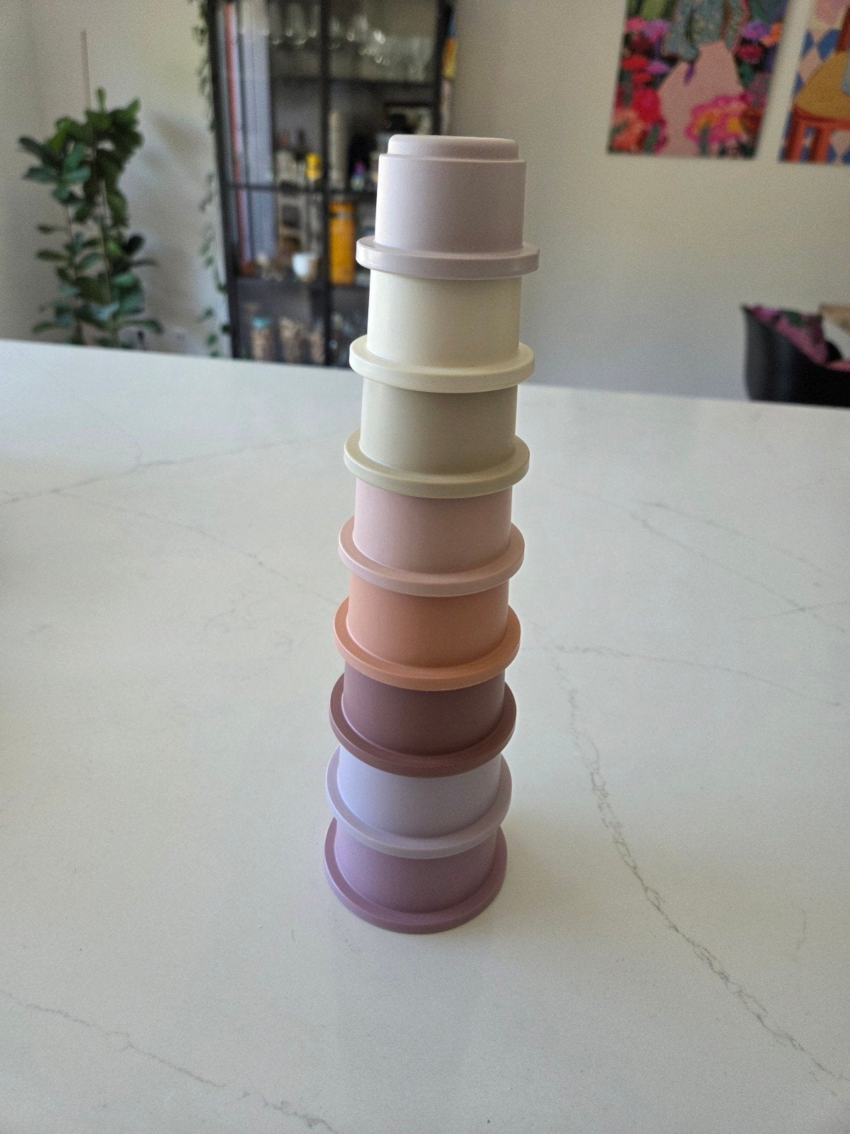 Mushie Stapeltoren - Pastelkleuren, Ophalen of Verzenden, Zo goed als nieuw, Overige typen