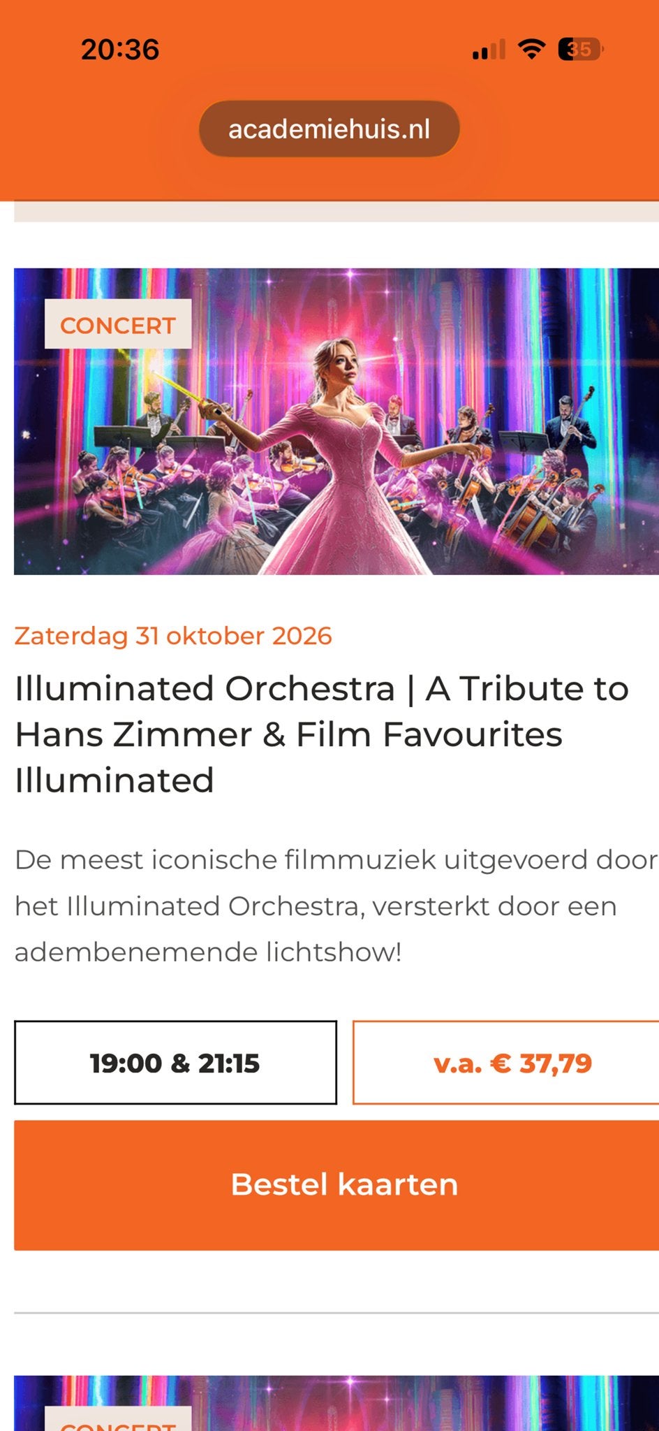 Tribute Hans Zimmer Zwolle 31-10 21:15 2 kaartjes, Twee personen, Oktober