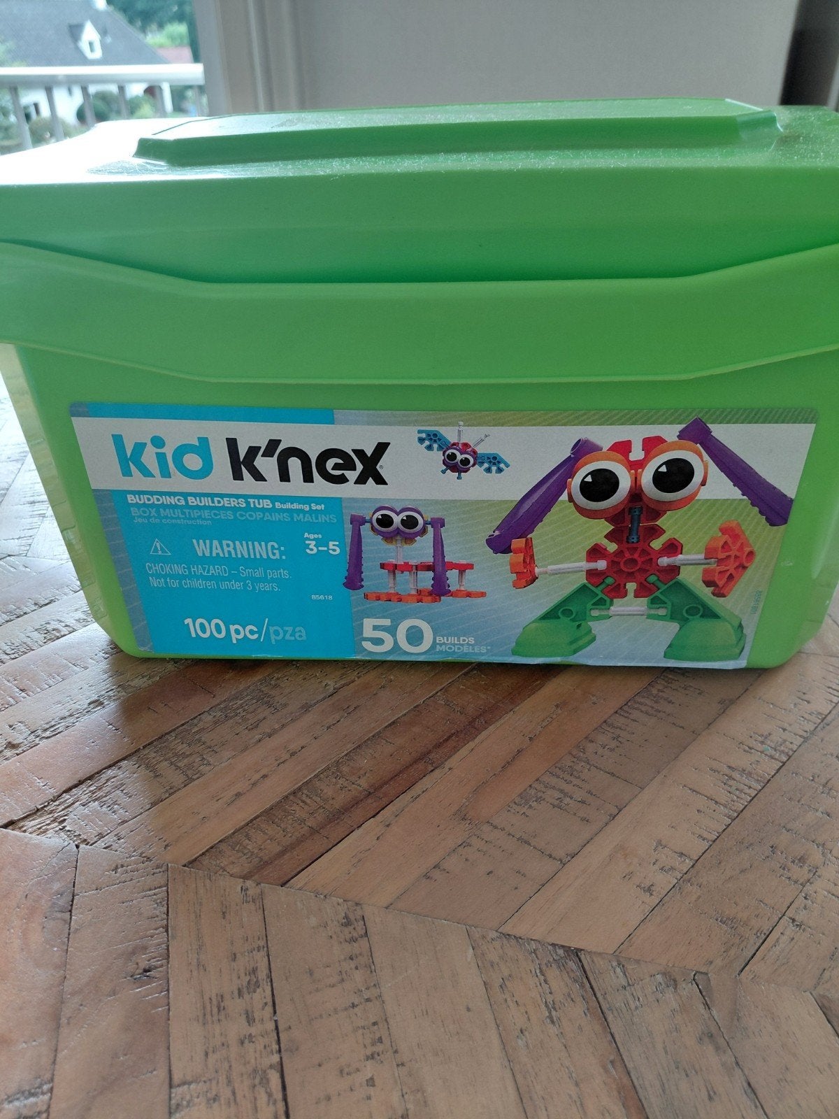 Kid K'nex Bouwset - 100 onderdelen in handige opbergdoos, Kinderen en Baby's, Speelgoed | Bouwstenen, Ophalen of Verzenden, Gebruikt