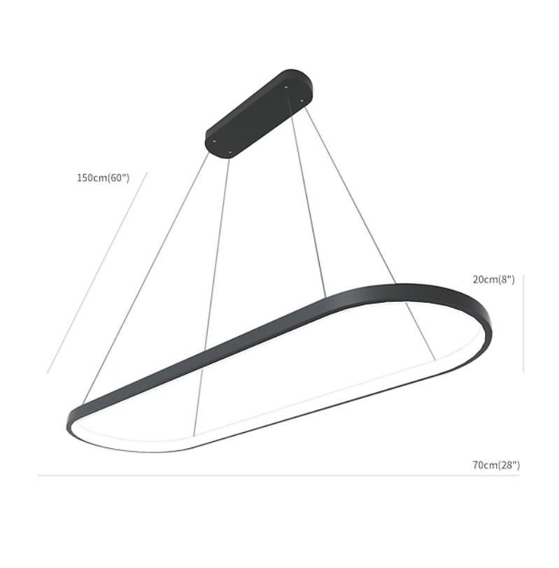 Light 70c/90m LED Pendant Light 40W Oval Design Rectangle, Ophalen, Nieuw, Metaal