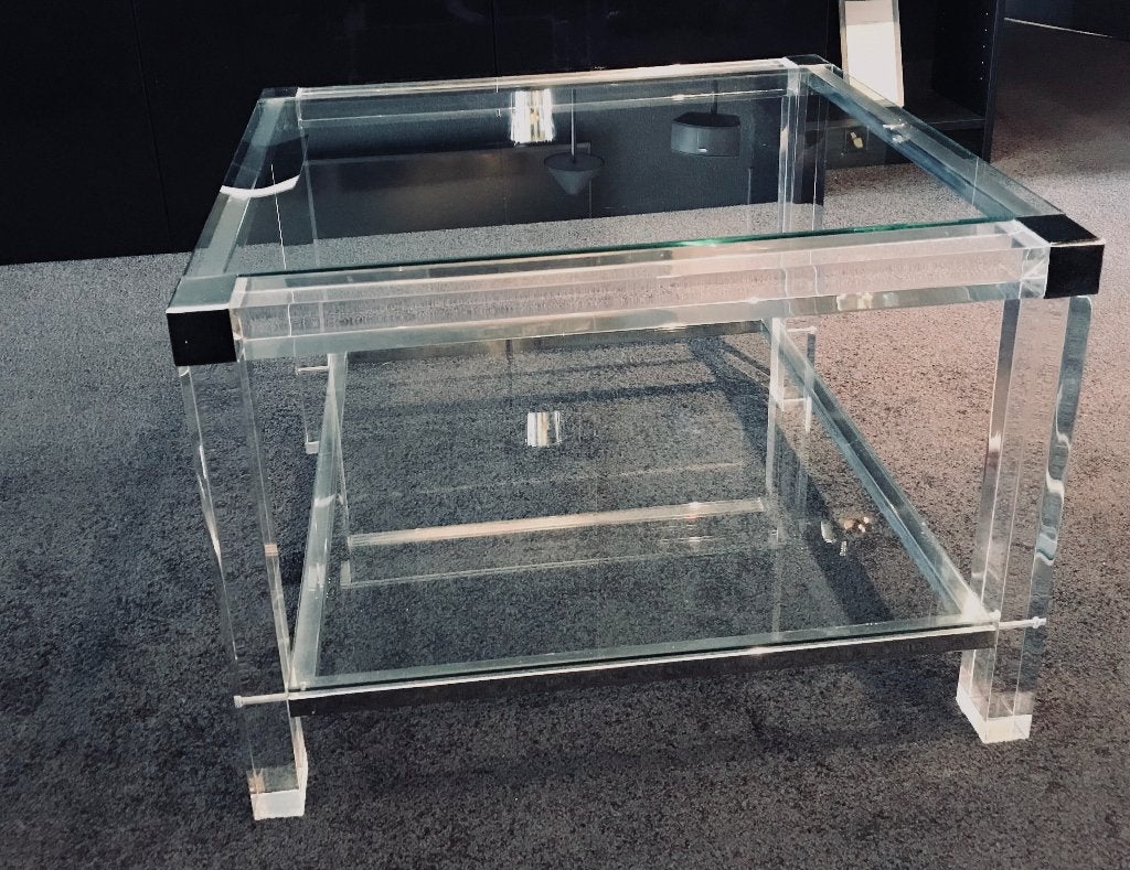 BOR Design salontafel "The Hague" – Plexiglas & Glas, Ophalen, Glas, 50 tot 100 cm, 50 tot 100 cm