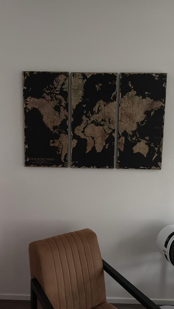 Wereldkaart wanddecoratie 3-delig, Ophalen