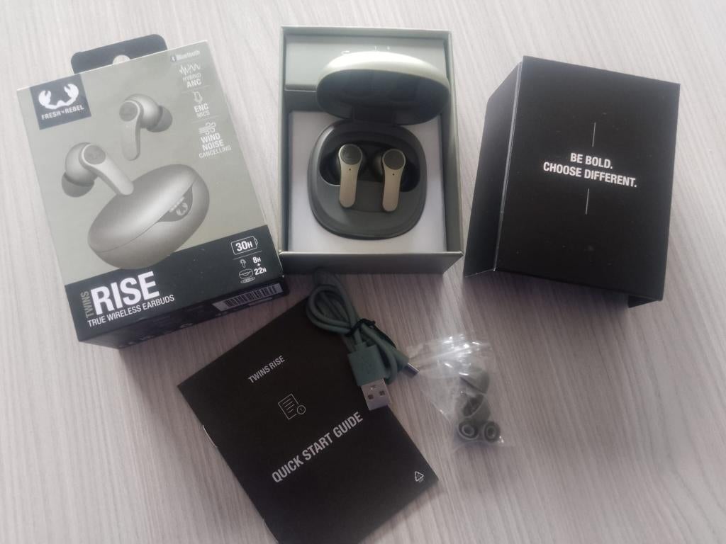 Zgan Fresh 'N Rebel Twins Rise Earbuds Hybrid ANC, Ophalen, Groen, In oorschelp (earbud), Fresh 'n Rebel
