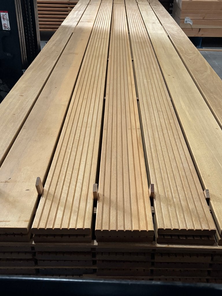 Hardhout vlonderplank bankirai 21 x 145 mm, diverse lengtes, Tuin en Terras, Ophalen, Nieuw, Hout