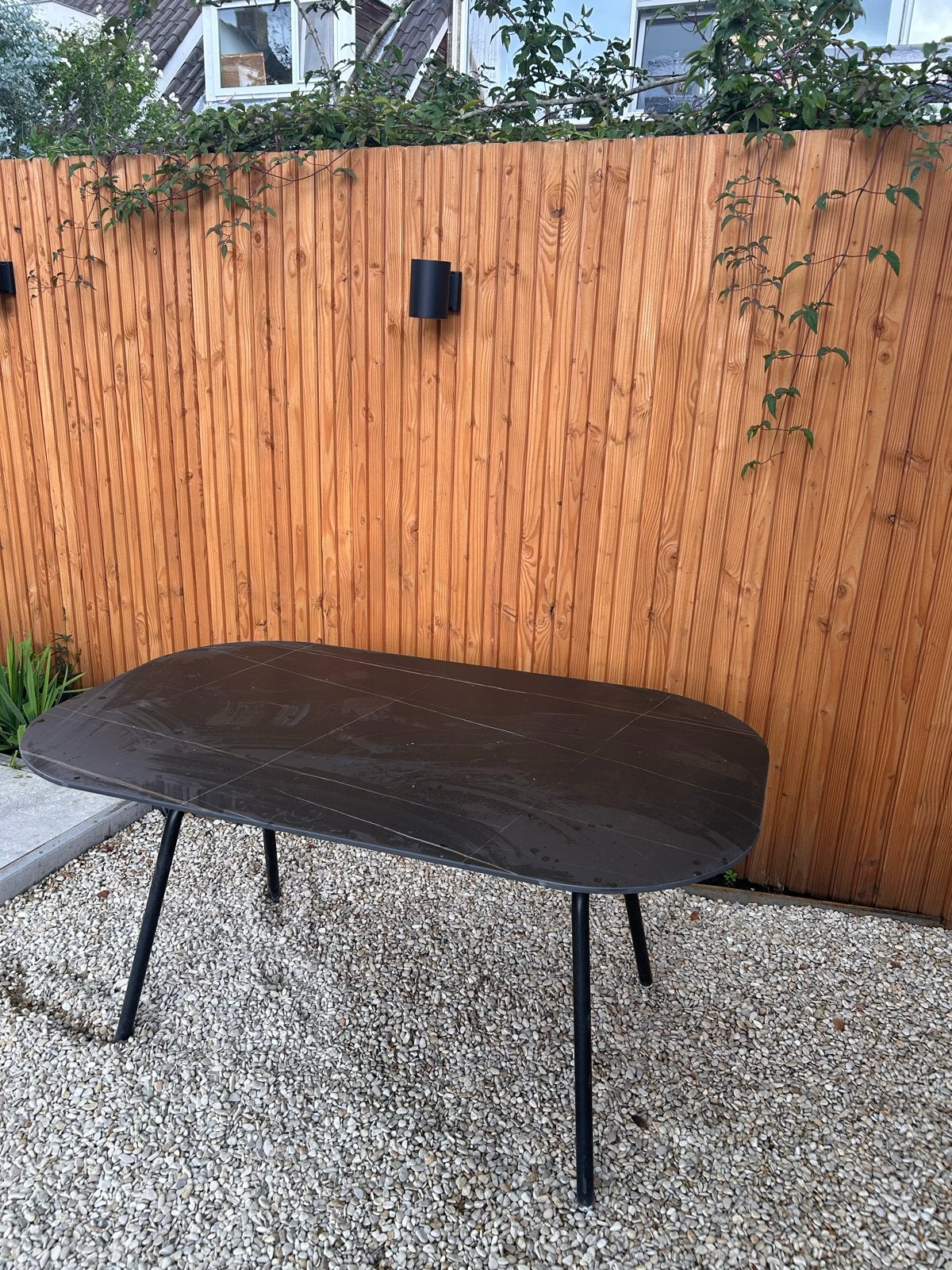 Moderne tafel 90x150 cm, Huis en Inrichting, Tafels | Eettafels, Ophalen, Gebruikt, 50 tot 100 cm, Metaal