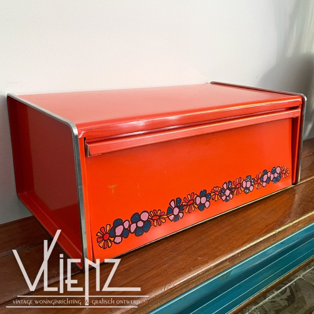 Vintage Brabantia broodtrommel, oranje brooddoos Diane, Ophalen of Verzenden, Huis en Inrichting