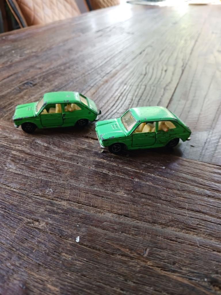 2x Fiat 127 modelauto's - Groen - Majorette, Ophalen of Verzenden, Gebruikt, Auto, Majorette
