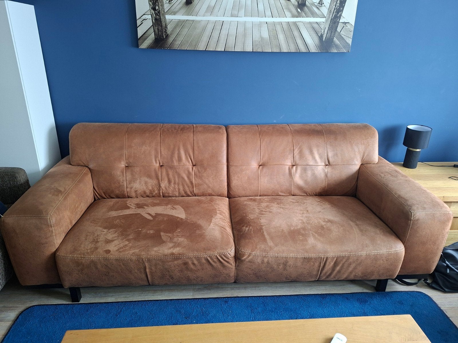 Comfortabele 3,5-zits bank in warme kleur, Ophalen, Gebruikt, Stoer, Driepersoons