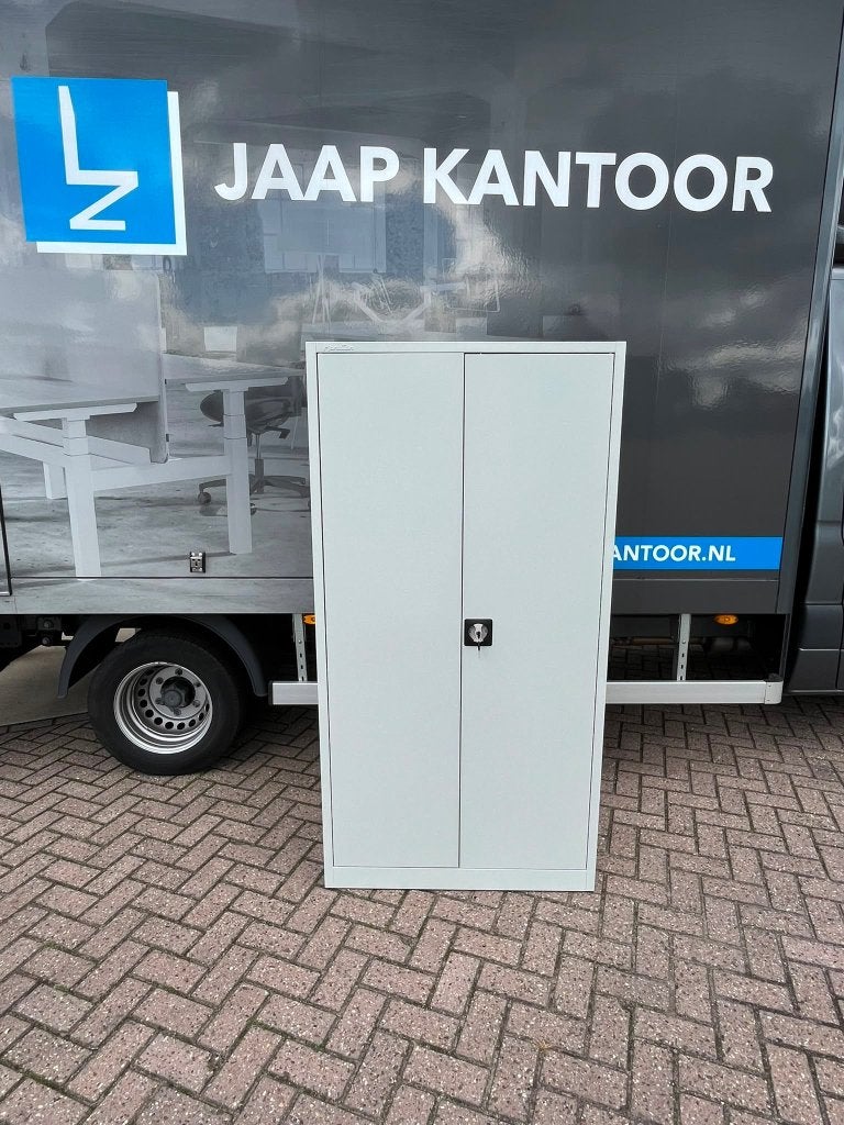Manutan Stalen grijze Draaideurkast/Archiefkast/Opbergkast, Niet ingevuld, Niet ingevuld, Zo goed als nieuw, Metaal