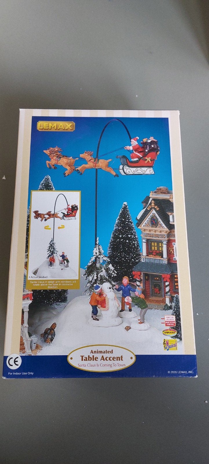 Lemax kerstman met rendieren., Ophalen of Verzenden, Zo goed als nieuw