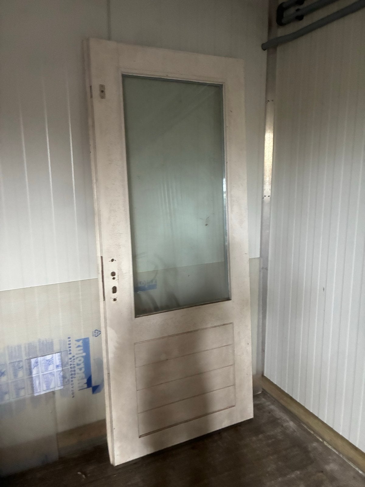 Hardhouten tuindeur met glas, Ophalen, Gebruikt, 80 tot 100 cm, Buitendeur