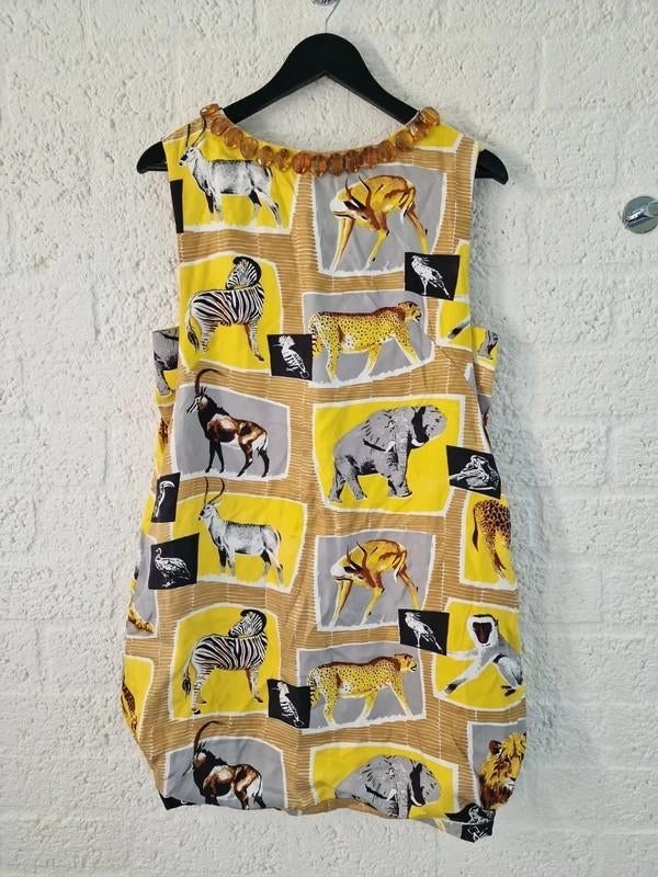 By Malene Birger jurk 36 safari print zijde look, Kleding | Dames, Ophalen of Verzenden, Zo goed als nieuw, Maat 36 (S), Zwart
