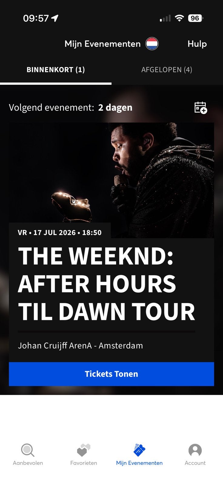 The weeknd 17 juli ticket, Tickets en Kaartjes, Eén persoon