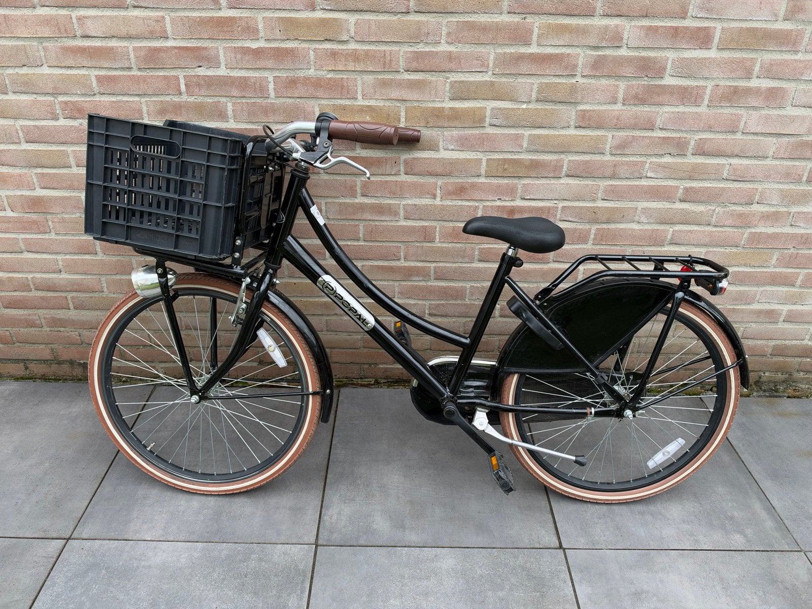 Popal 24inch meisjesfiets zwart incl krat, Fietsen en Brommers, Velgrem, Minder dan 47 cm, Ophalen, Overige merken